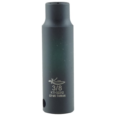 K-Tool International 3/8" Drive, 3/8" Size, SAE Socket, 6 Points, Deep 6Pt, 3/8"Dr, 3/8 KTI-32212